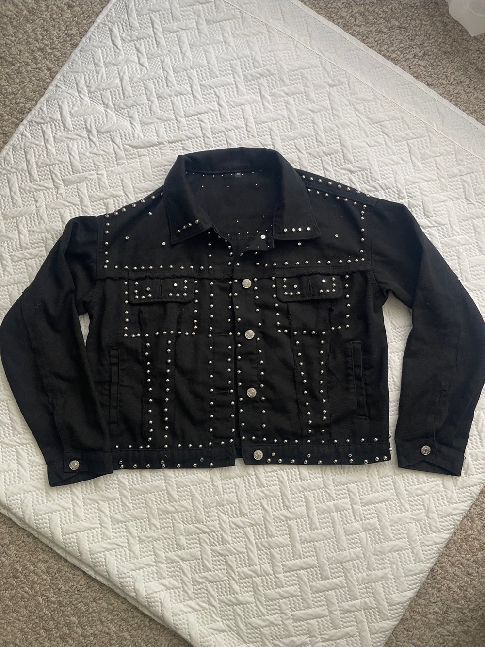 Bride Black Studded cotton Jacket